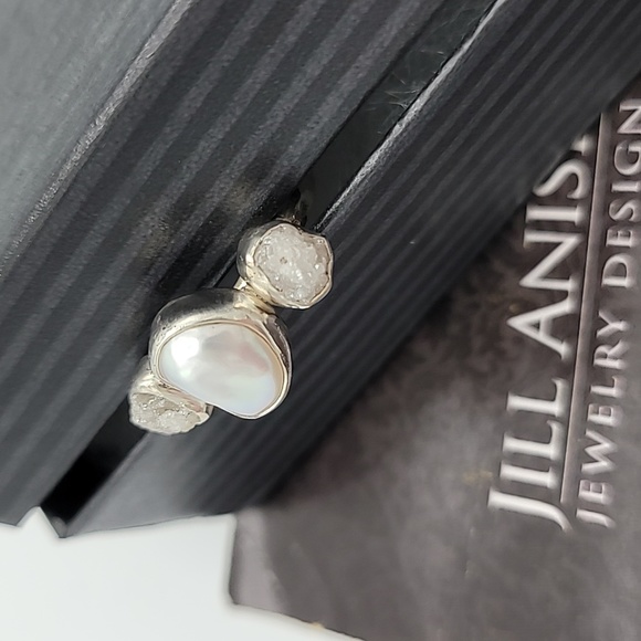 Jill Anish Baroque Pearl & Rough Diamond Ring - Picture 3 of 11